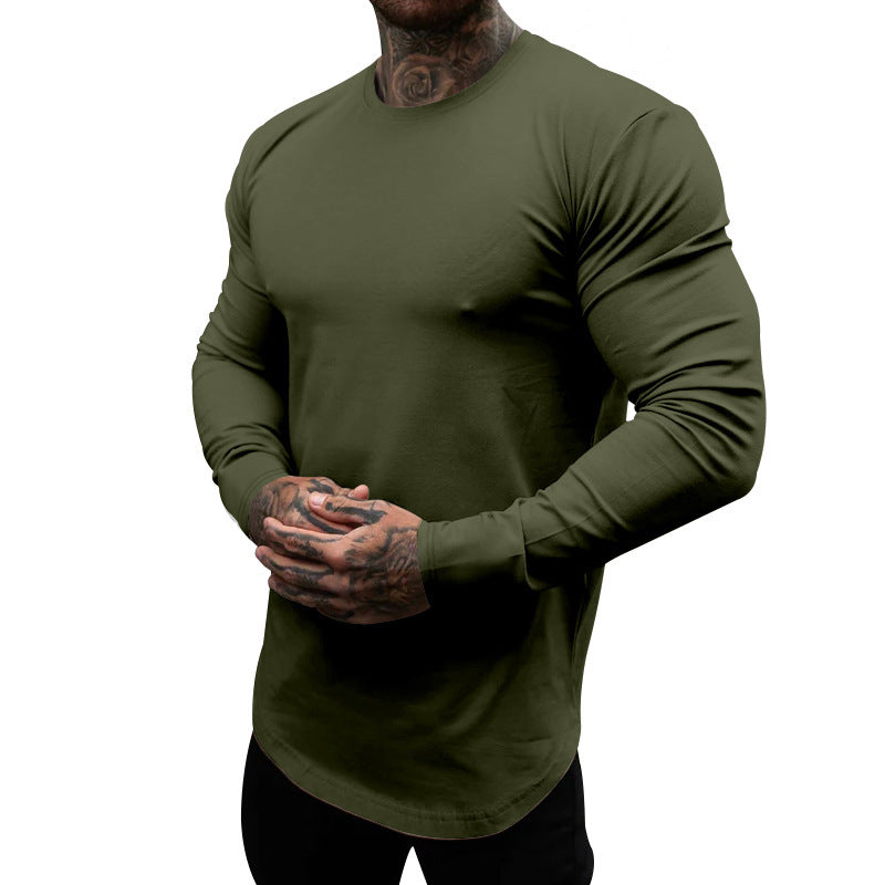 Herren Langarmshirt aus weichem, elastischem Baumwollmix mit Rundhalsausschnitt ModeGeist