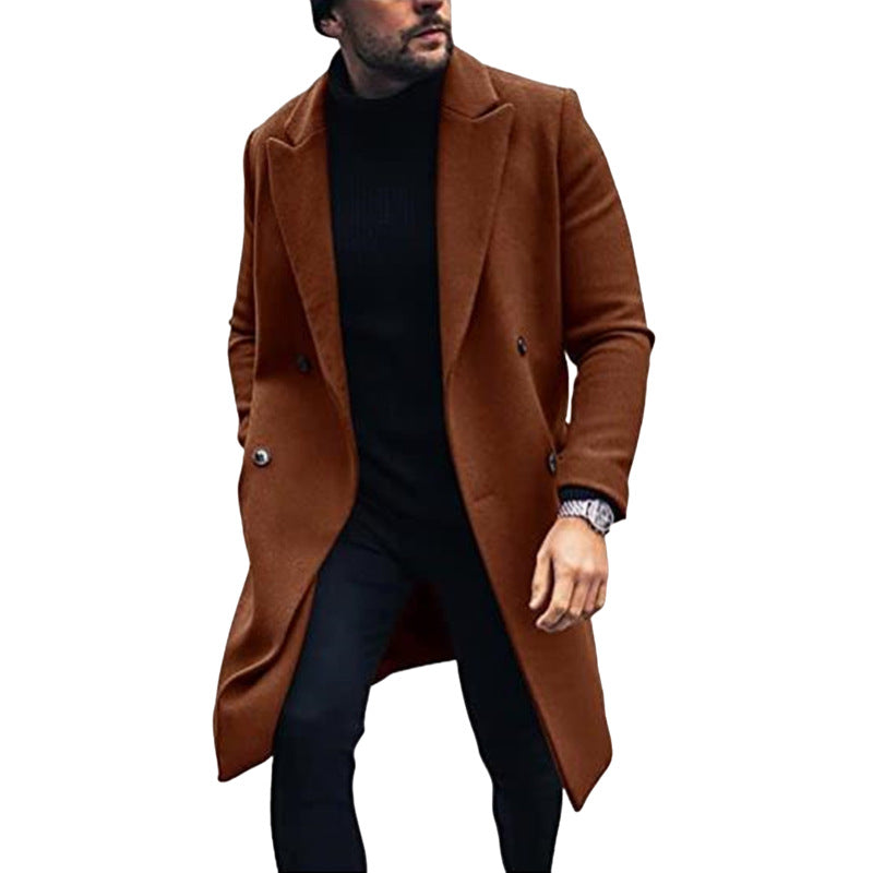Herren moderner Langmantel mit doppelter Knopfreihe und elegantem Revers ModeGeist