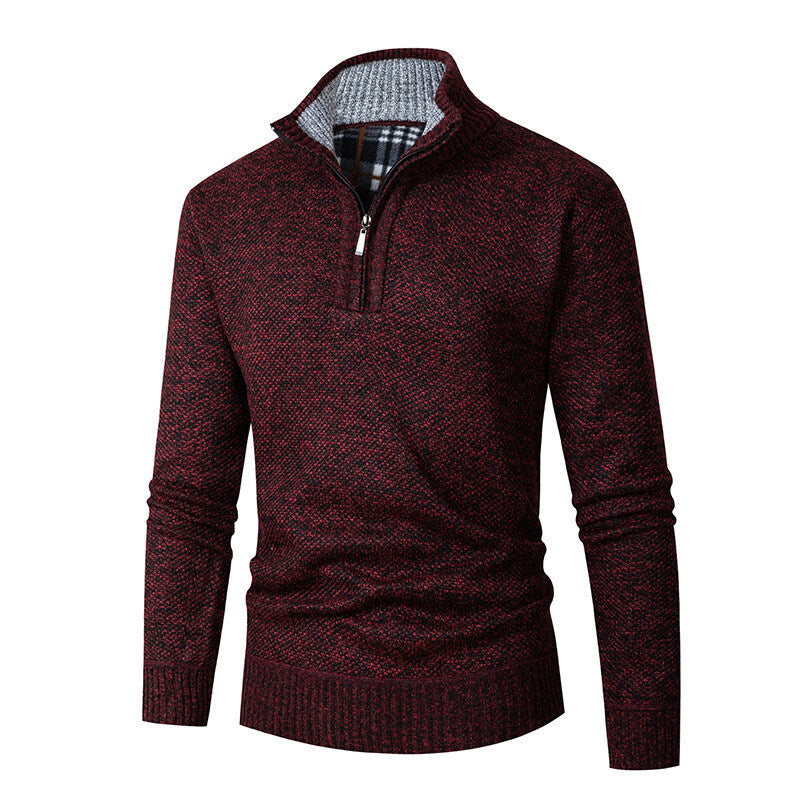 Herren Pullover mit hohem Kragen und praktischem Reißverschluss ModeGeist