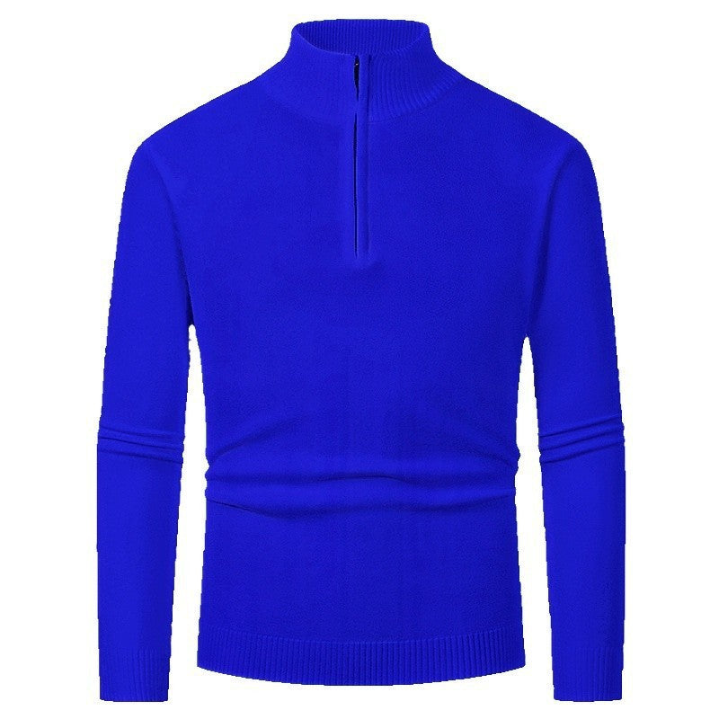Herren Pullover mit halbem Reißverschluss und modernem Stehkragen ModeGeist