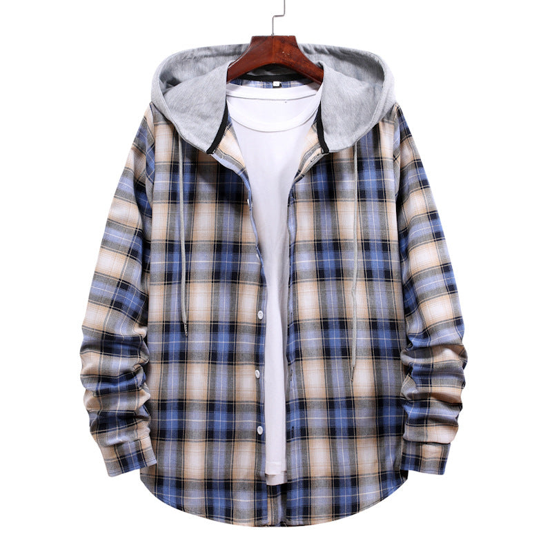 Damen Karierte Flanelljacke mit Kapuze ModeGeist