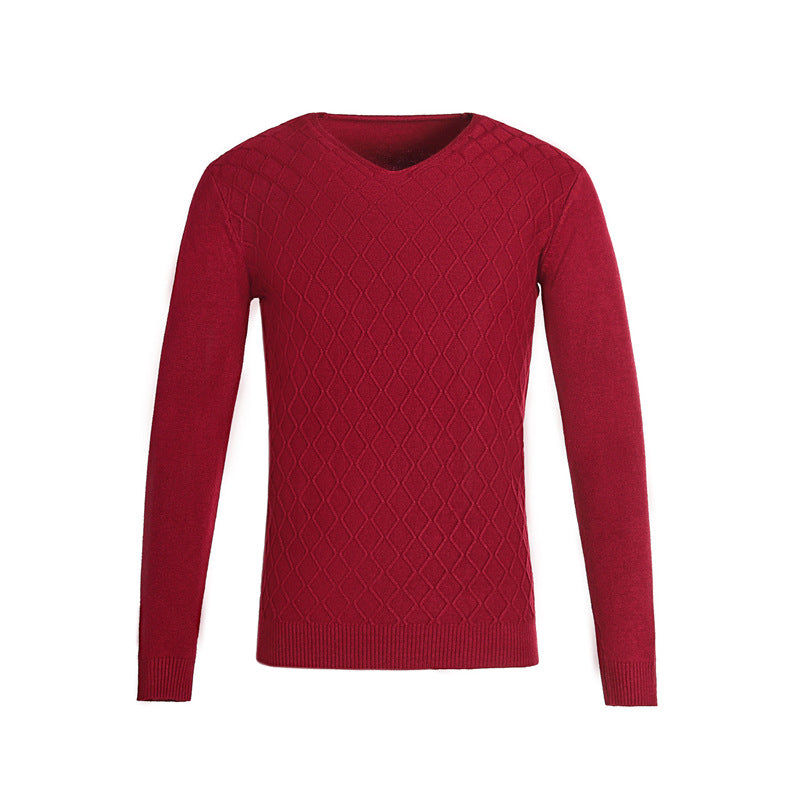 Herren V-Ausschnitt Pullover mit Strukturmuster ModeGeist