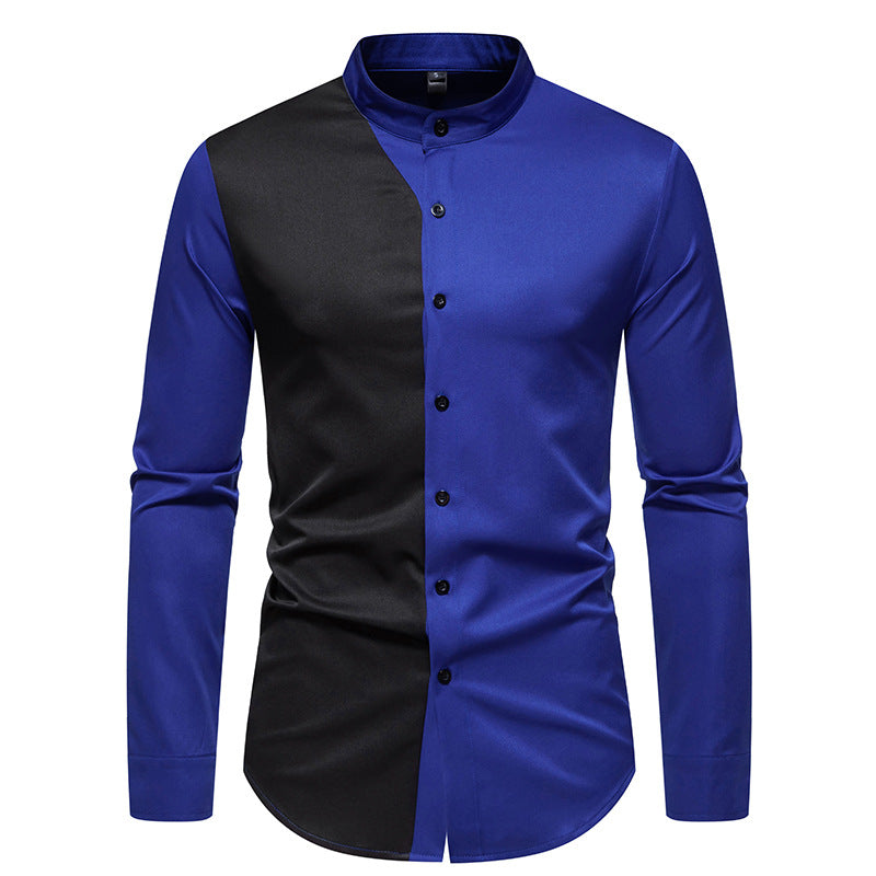 Herren Langarmhemd mit modernem Farbblockdesign ModeGeist