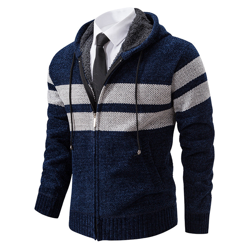 Herren Kapuzenpullover mit modernem Reißverschluss und praktischem Fleecefutter ModeGeist