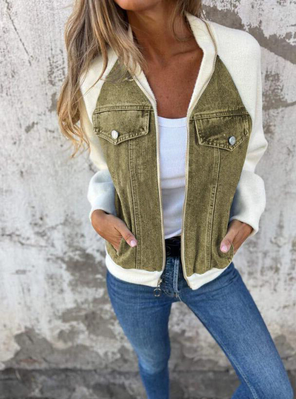 ModeGeist | Gestrickte Patchwork Kapuzenjacke
