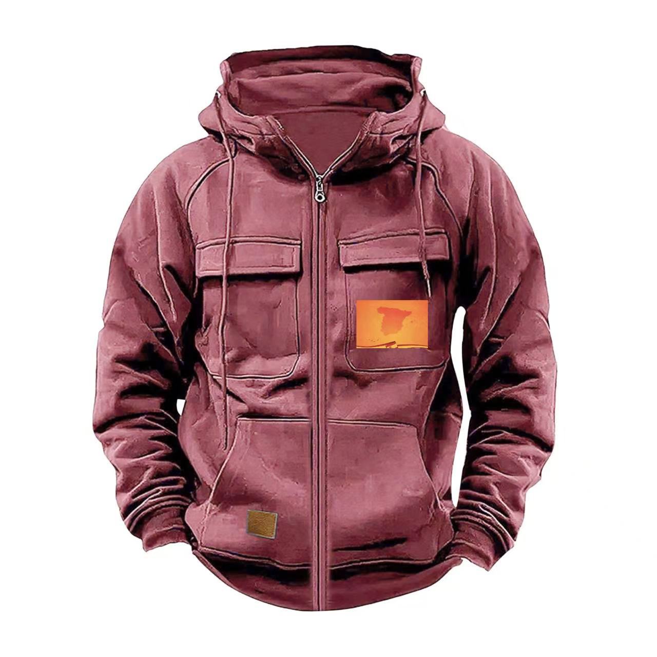 Herren multifunktionale Kapuzenjacke mit praktischen Taschen ModeGeist