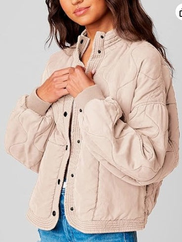 Damen modische Steppjacke mit hohem Kragen ModeGeist