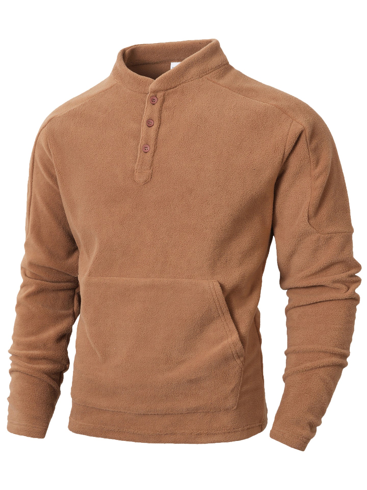 Herren Kuscheliger Fleece-Pullover mit Knopfleiste ModeGeist