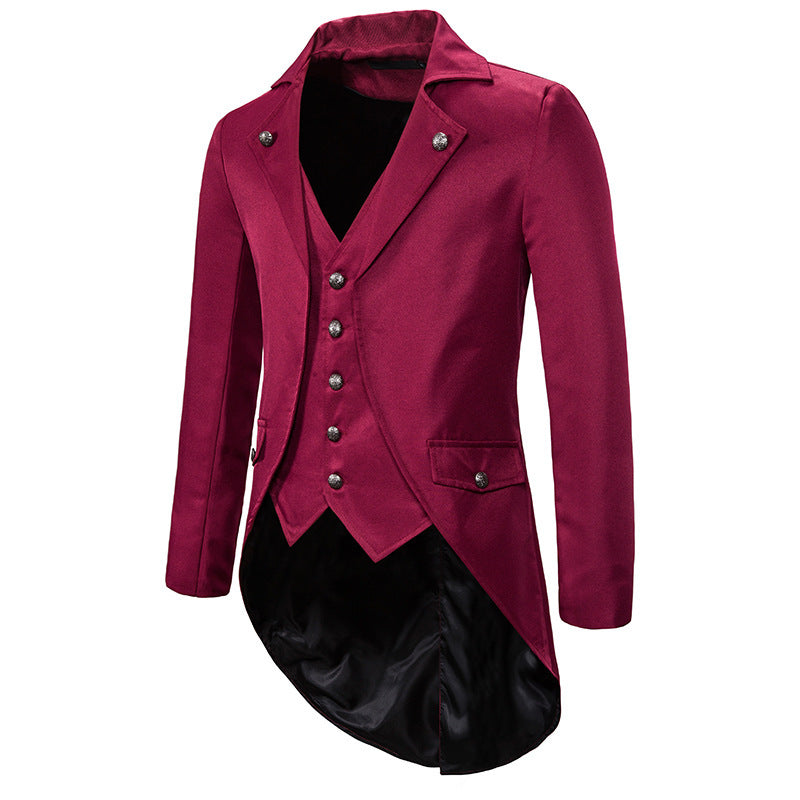 Herren eleganter Steampunk-Sakko mit asymmetrischem Schnitt und edlen Details ModeGeist
