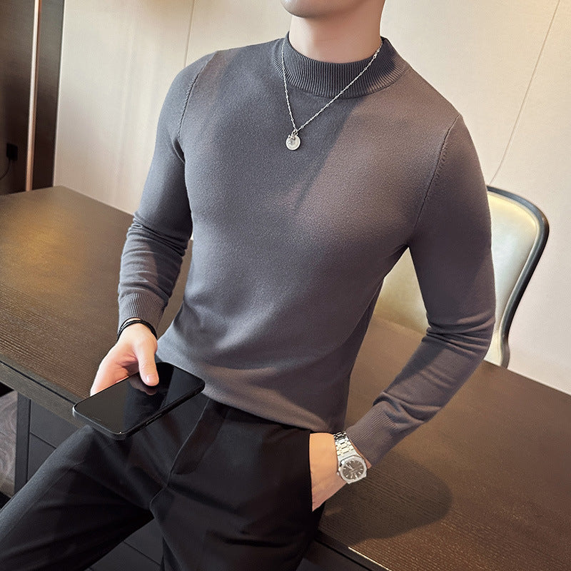Herren modischer Pullover mit hohem Kragen und eleganter Passform ModeGeist