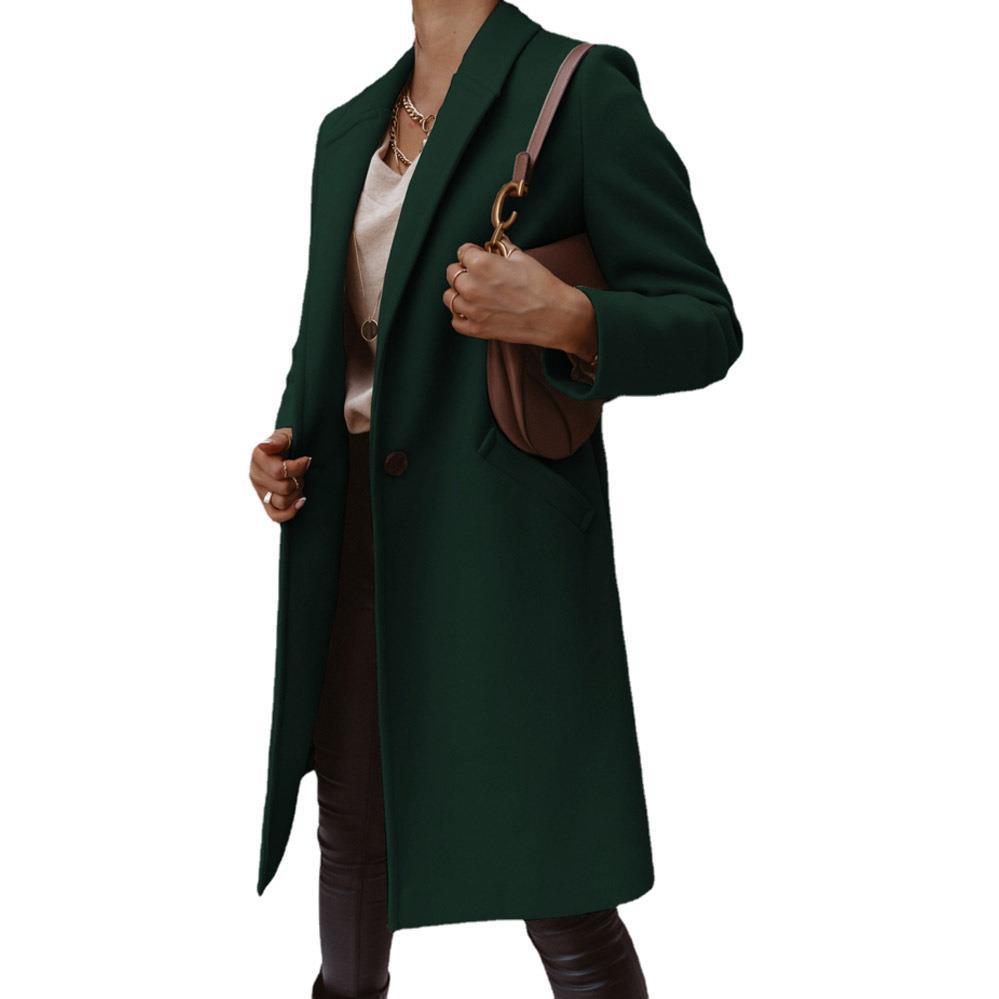Damen Eleganter Langmantel mit schmalem Schnitt und tiefen Taschen ModeGeist