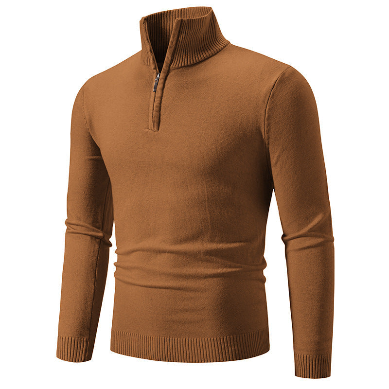 Herren Strickpullover mit modernem Stehkragen und praktischem Zipper ModeGeist