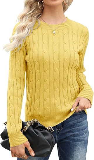 Damen klassischer Strickpullover mit Zopfdesign ModeGeist