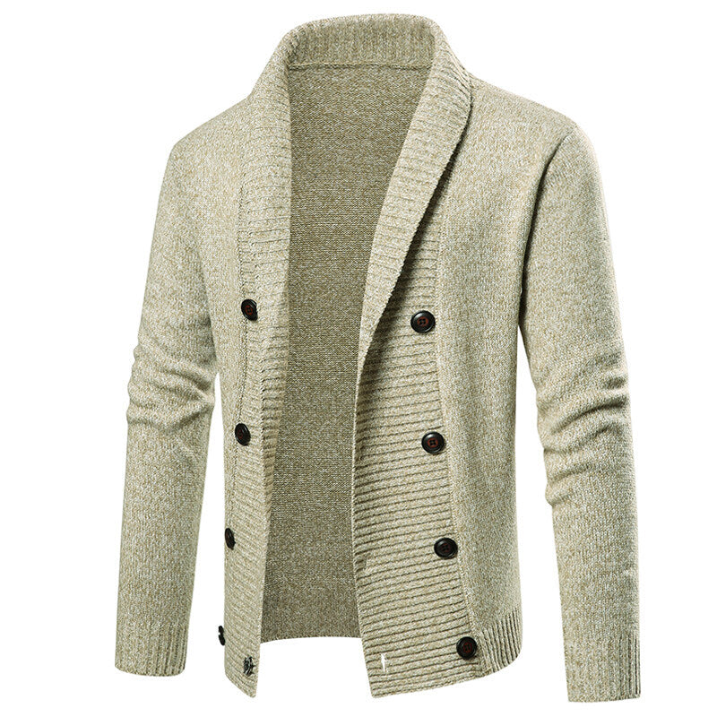 Herren Strickjacke mit modernem Schalkragen und dekorativen Knöpfen ModeGeist