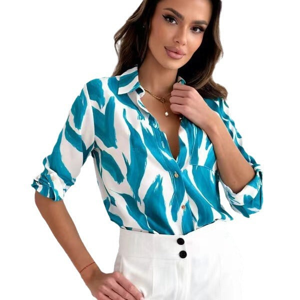 Damen Bluse mit floralen Akzenten und lässigem Schnitt ModeGeist
