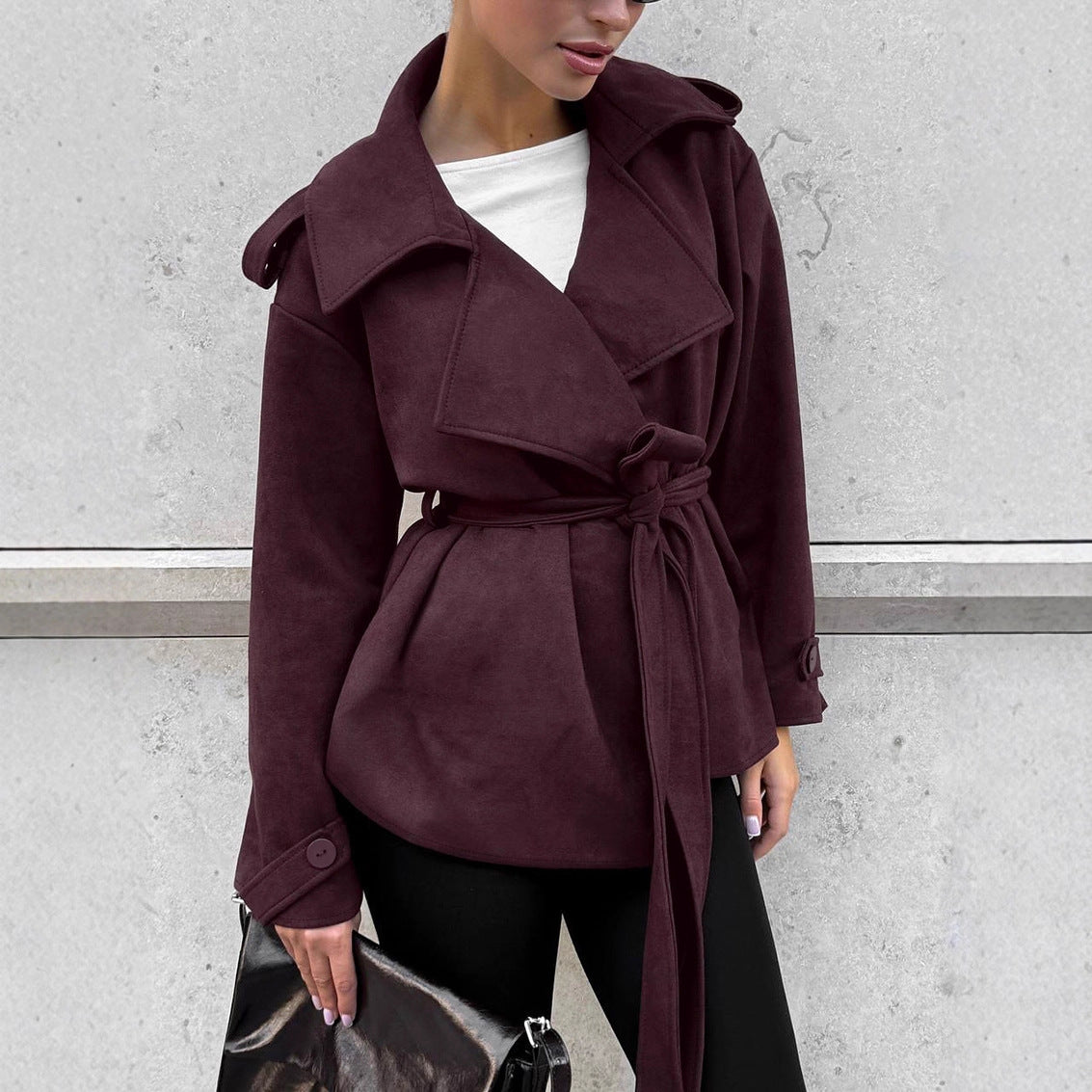 Damen Elegante Utility-Jacke mit Taillengürtel und entspannter Passform ModeGeist