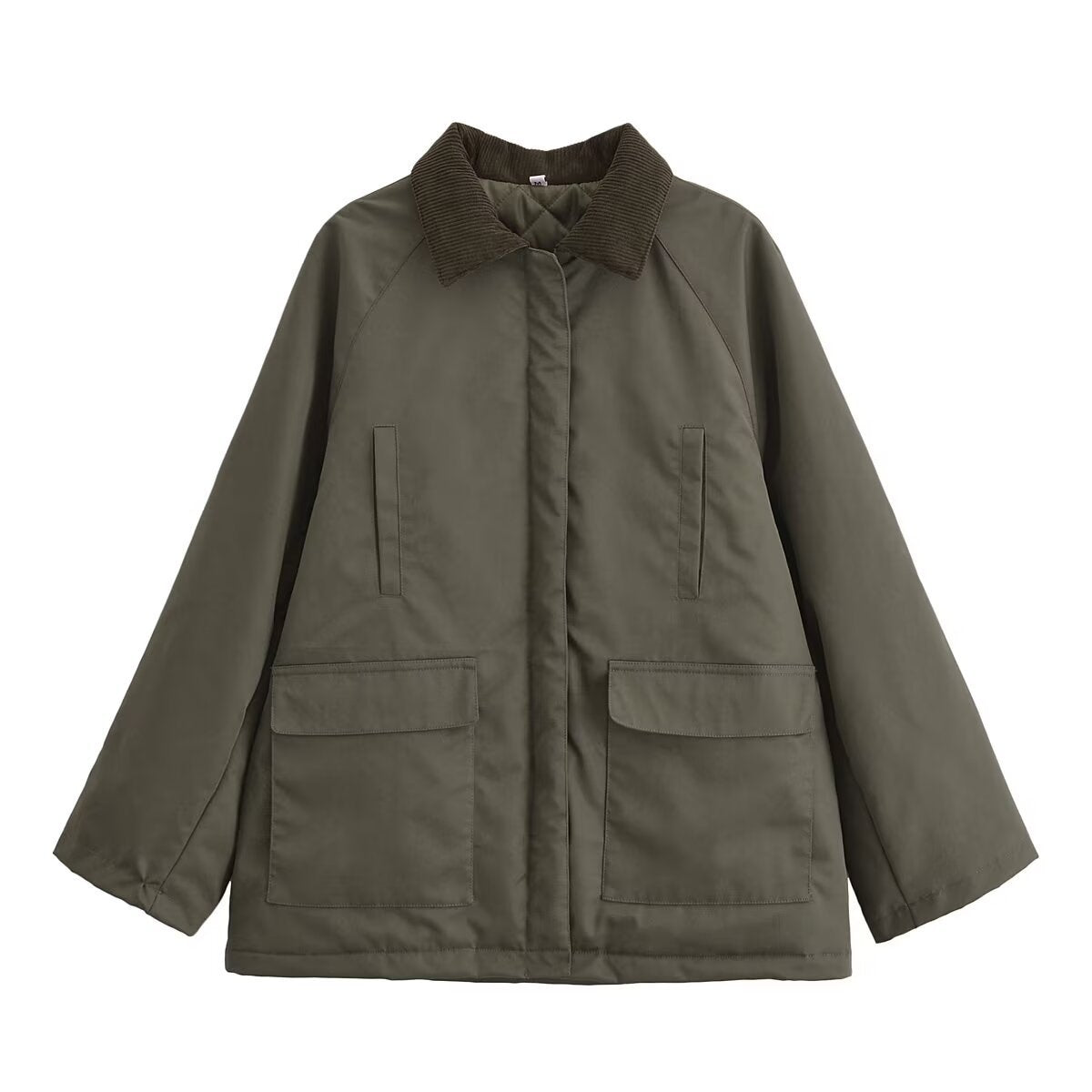 Damen Übergangsjacke mit hohem Kragen und praktischen Taschen ModeGeist