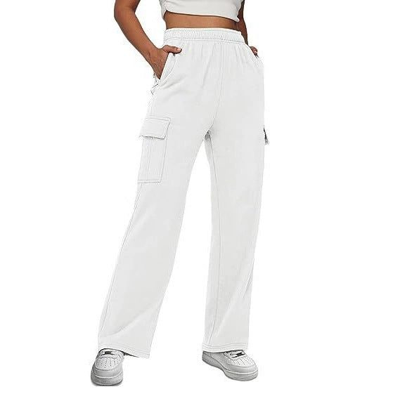 Damen Cargo-Hose mit weitem Bein und praktischen Seitentaschen ModeGeist