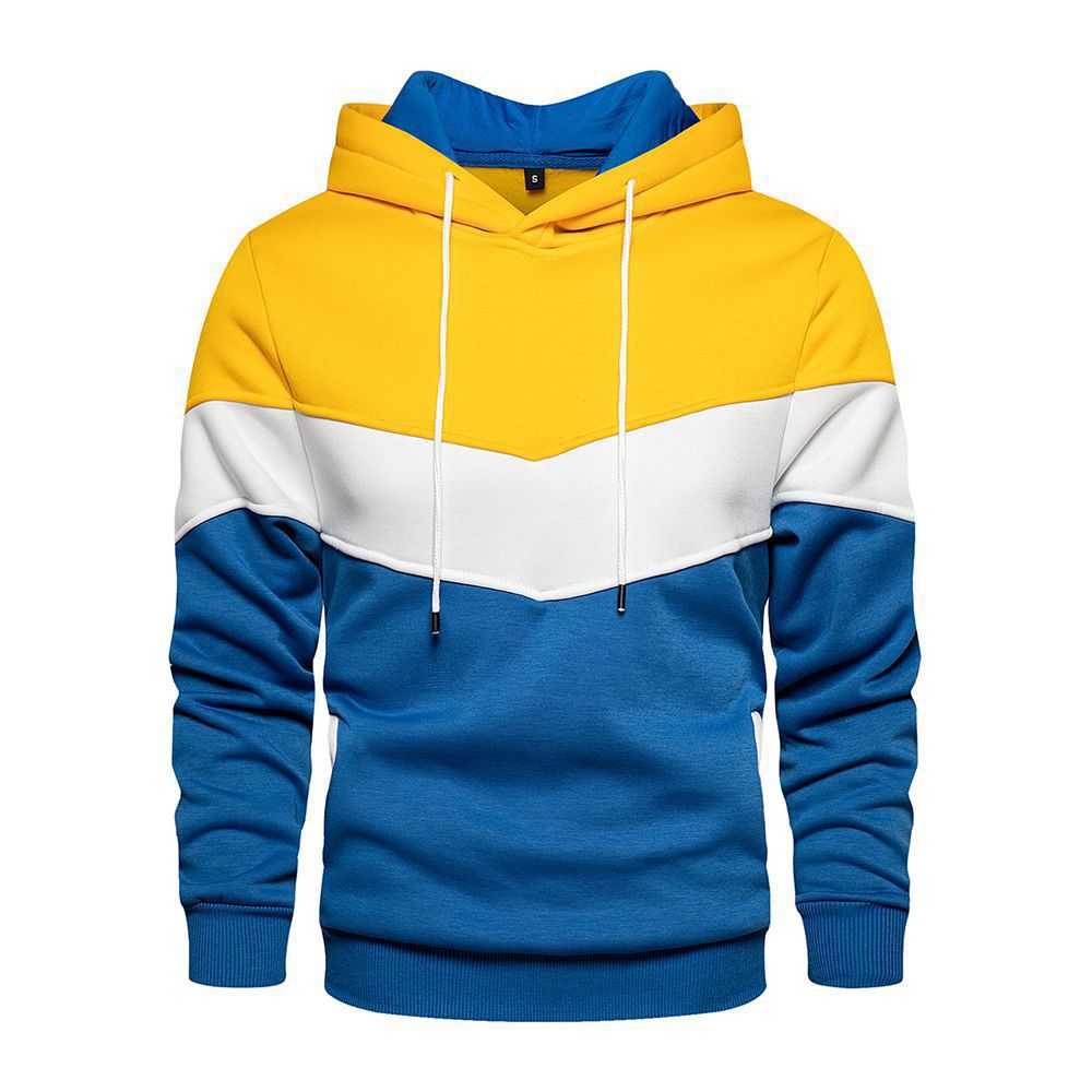 Herren modischer Kapuzenpullover mit geometrischem Farbdesign ModeGeist