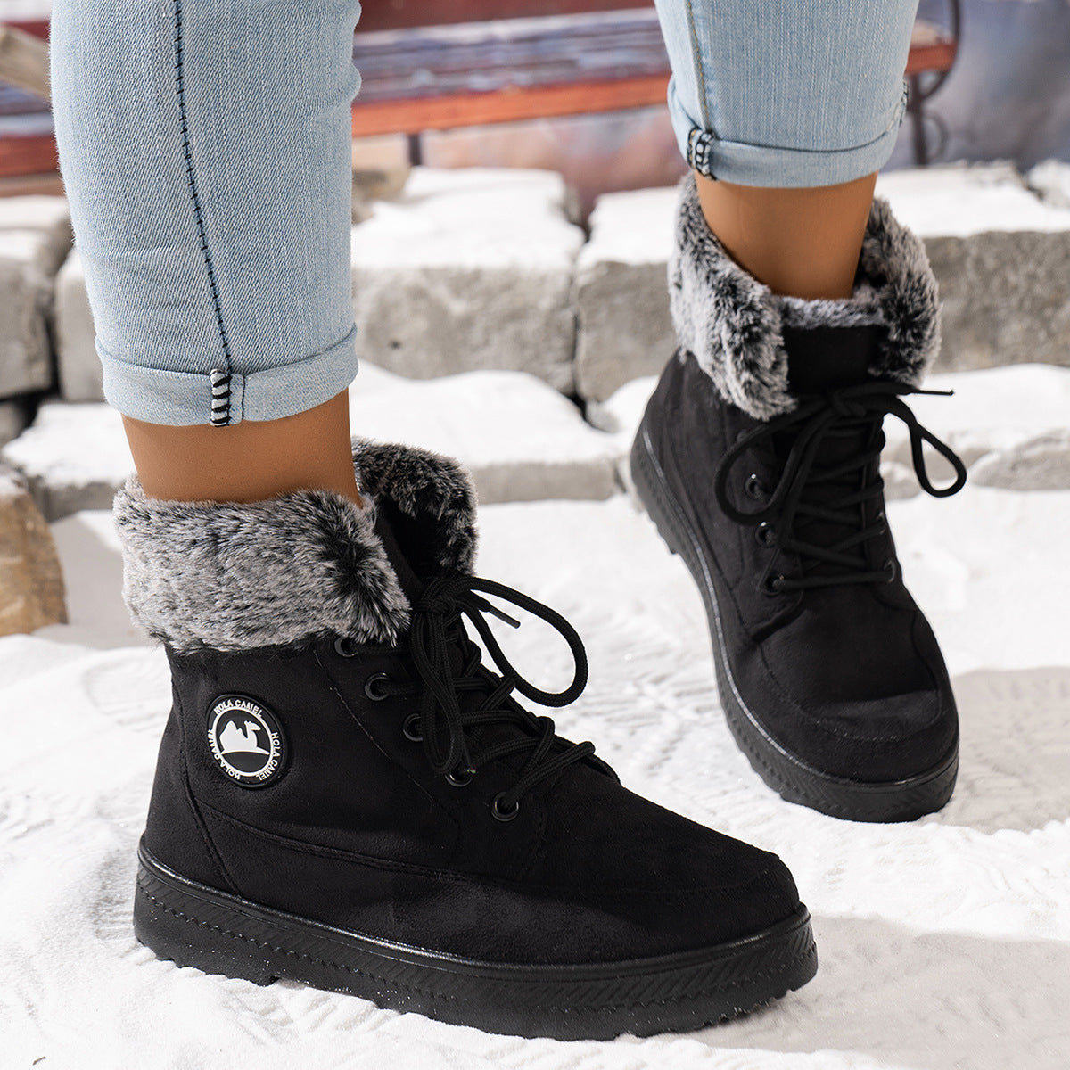 Damen gefütterte Winterstiefel ModeGeist