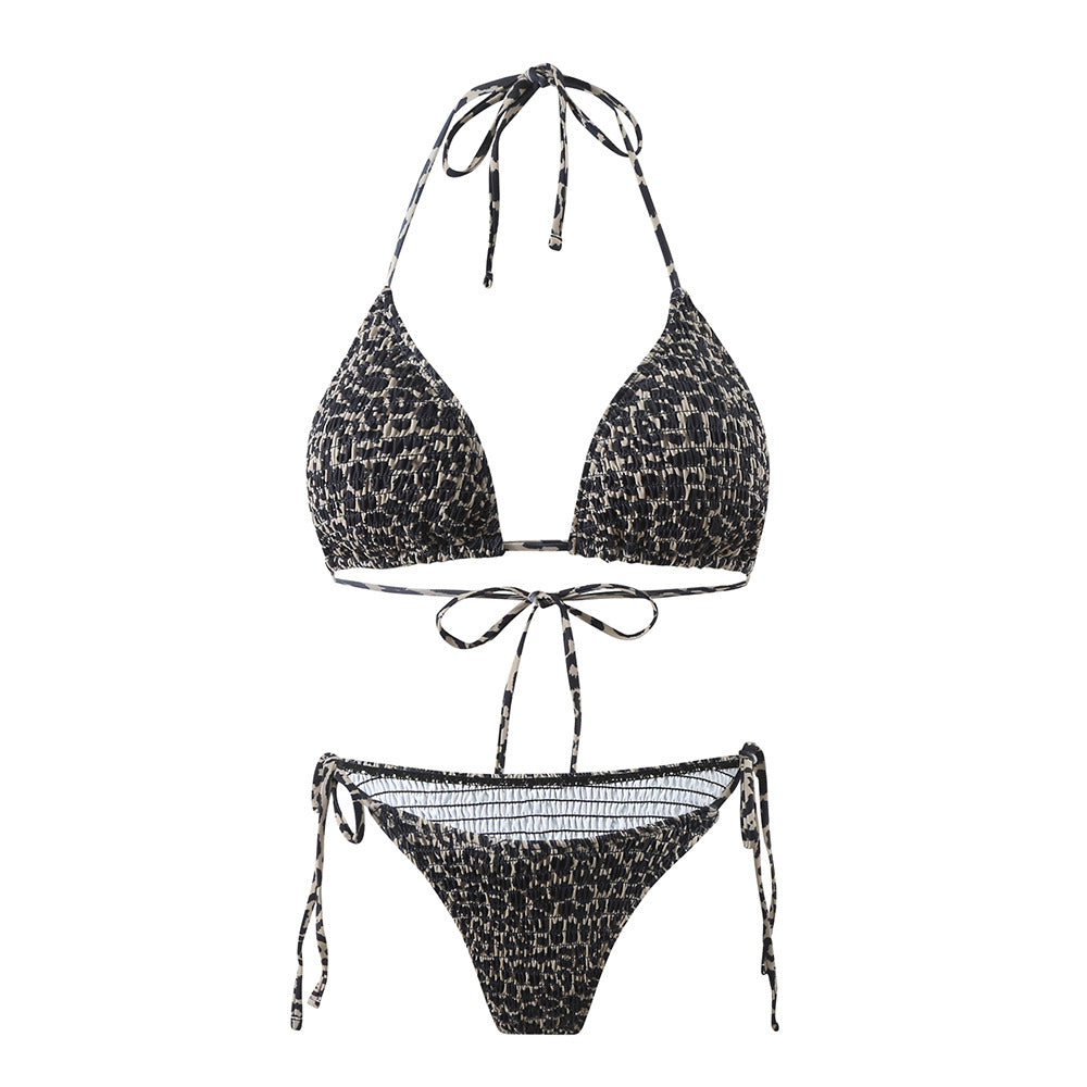 Verspielter Leoprint Damen Triangel-Bikini mit verstellbaren Bändern von MODEGEIST