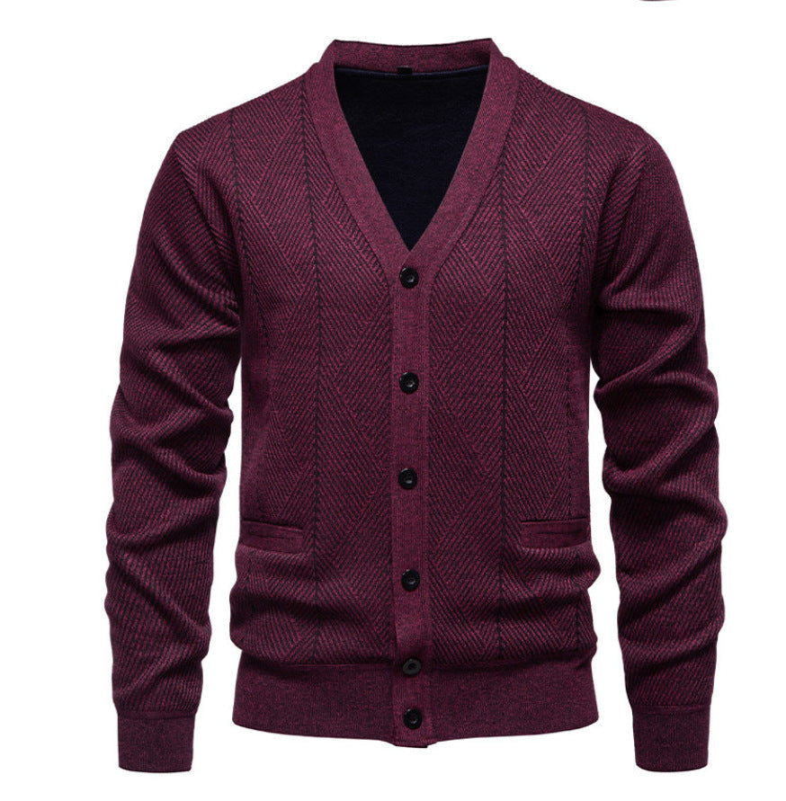 Herren modische Strickjacke mit einzigartigem Rautenmuster ModeGeist