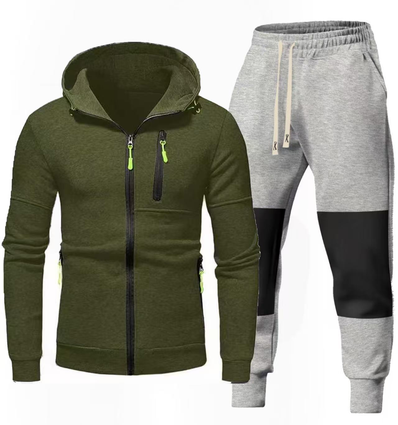 Herren Sportliches Hoodie- und Jogginghose-Set mit Funktionalen Reißverschlusstaschen ModeGeist