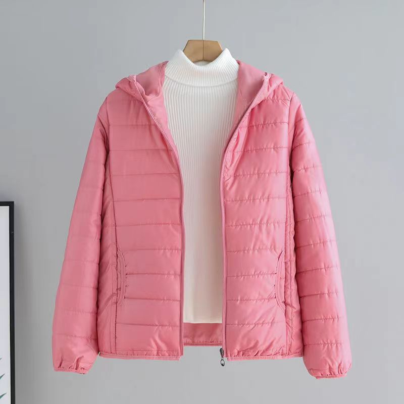 Damen gesteppte Übergangsjacke mit praktischen Taschen und Kapuze ModeGeist