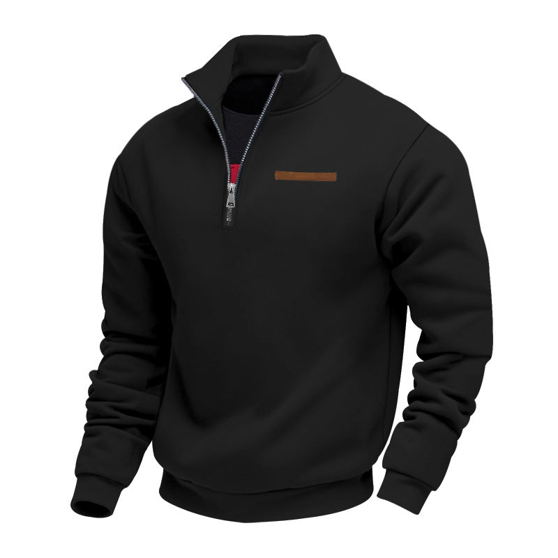 Herren Hochwertiger Fleece-Pullover mit halbem Reißverschluss ModeGeist