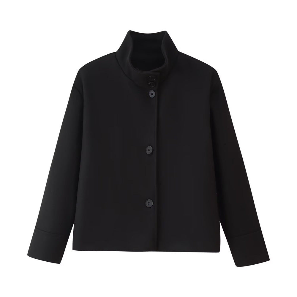 Damen Übergangsjacke mit modernem Reverskragen und eleganten Knopfdetails ModeGeist