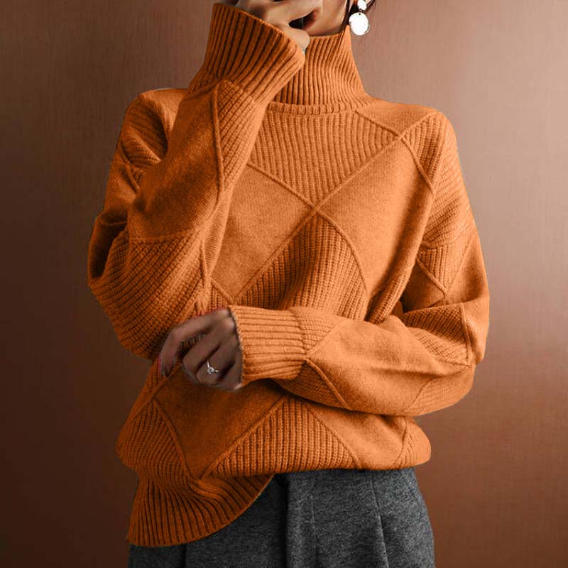 ModeGeist | Einfarbiger Klassischer Strickpullover Für Damen