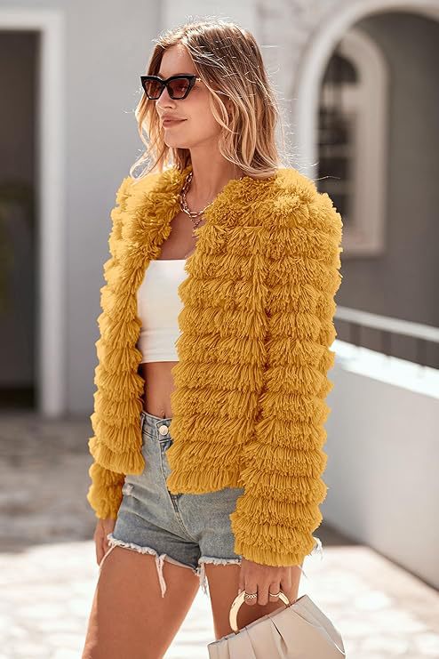 Damen leichte Strickjacke mit fransigem Design und lockerer Passform ModeGeist