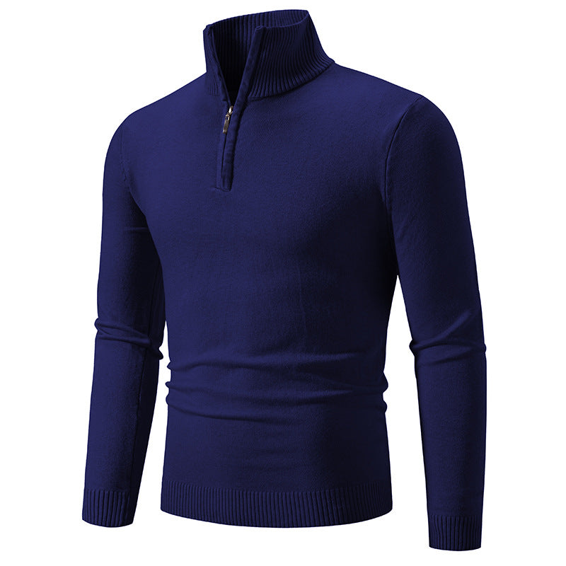 Herren Strickpullover mit modernem Stehkragen und praktischem Zipper ModeGeist