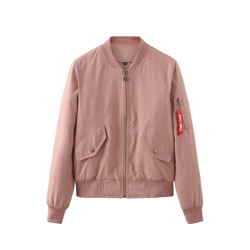 Damen modische Bomberjacke mit praktischen Seitentaschen und elastischen Bündchen ModeGeist