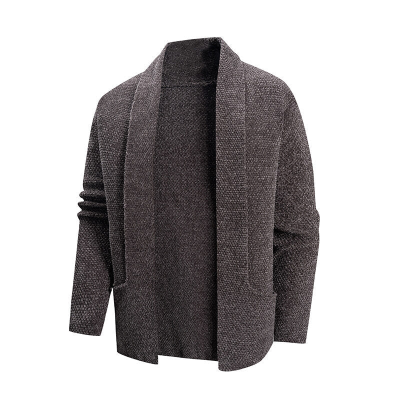 Damen Elegante Strickjacke mit schickem Revers und Taschen ModeGeist