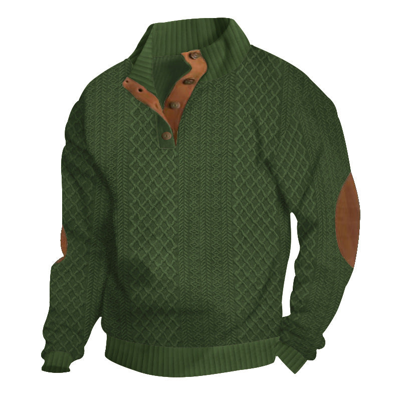 Damen lässiger Strickpullover mit strukturiertem Kragen Applikationen ModeGeist