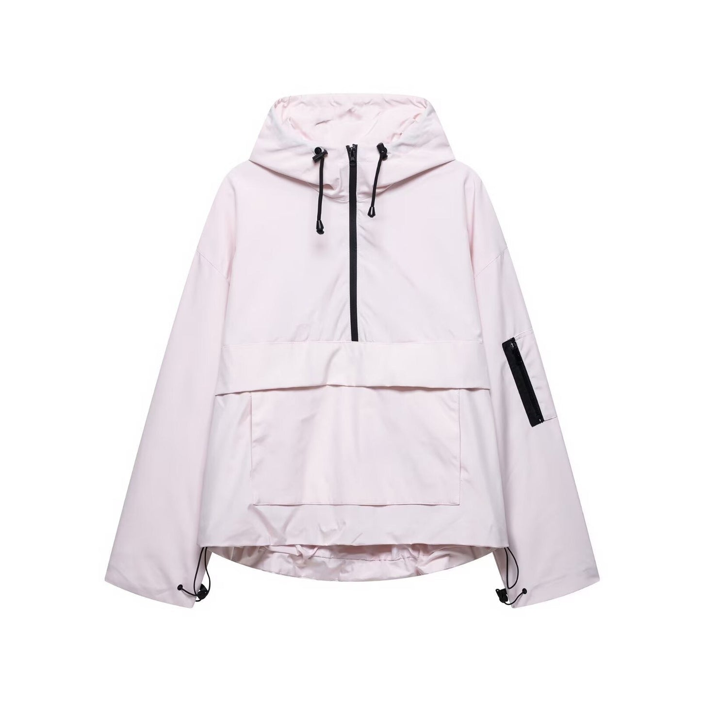 Damen funktionale Kapuzenjacke mit praktischen Taschen und verstellbarem Saum ModeGeist