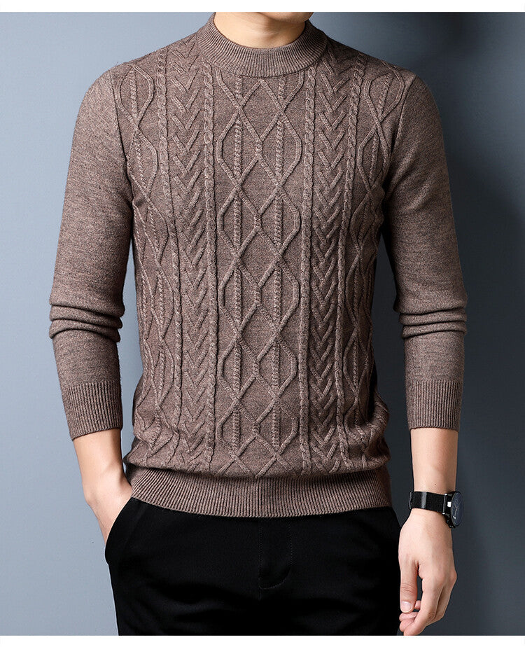 Herren Strickpullover mit strukturiertem Zopfmuster ModeGeist