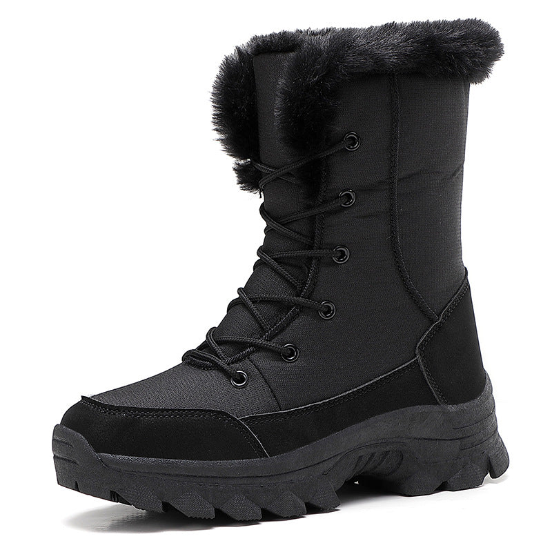Damen Gefütterte Winterstiefel mit rutschfester Sohle und modischem Kunstfell ModeGeist