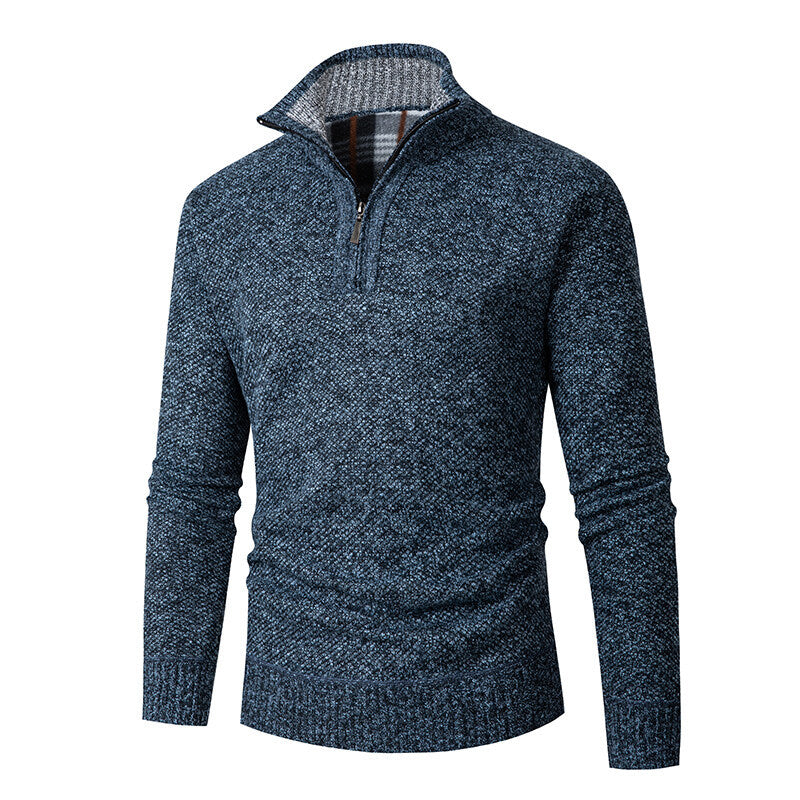 Herren Pullover mit hohem Kragen und praktischem Reißverschluss ModeGeist