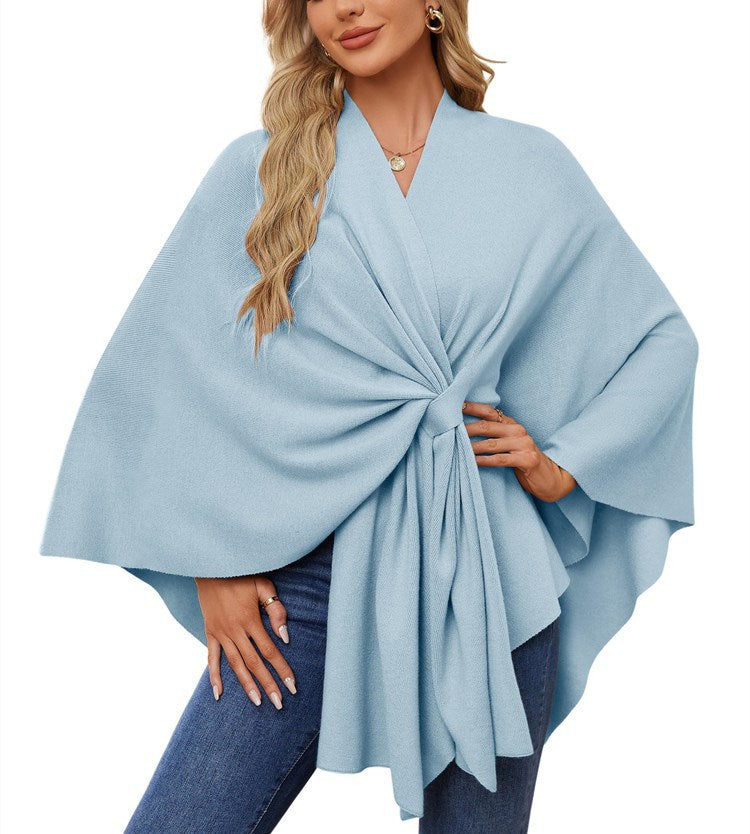 Damen Eleganter Wickelpullover mit asymmetrischem Schnitt ModeGeist