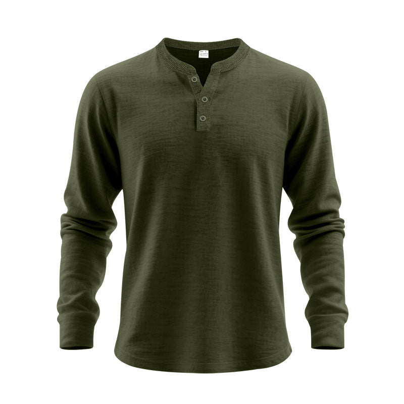 Herren Langarm-Henley-Shirt aus weichem Baumwollmix ModeGeist