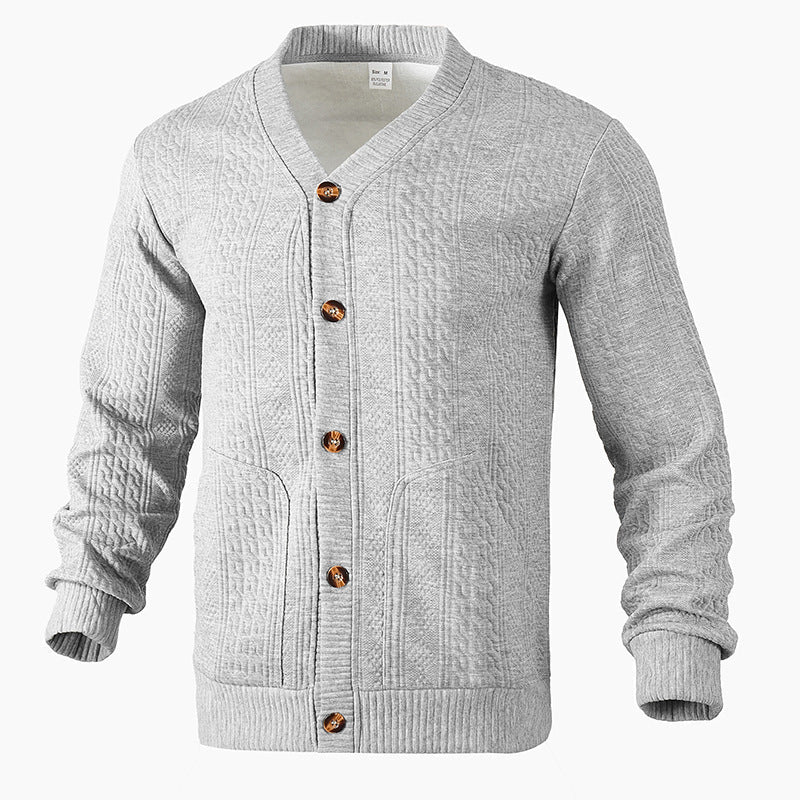Herren Strickjacke mit hochwertigem Strukturmuster und modernen Knöpfen ModeGeist