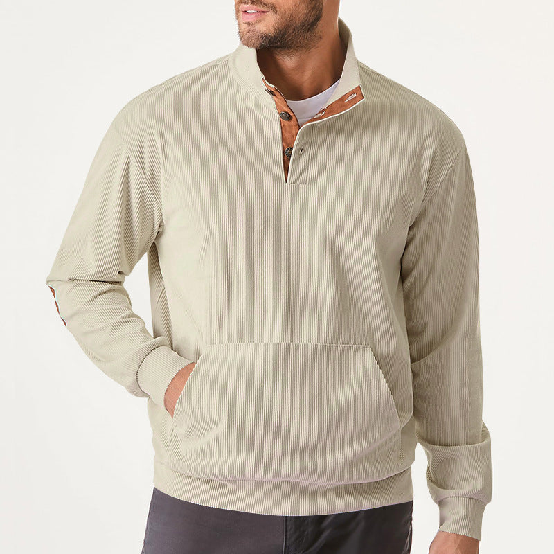 Herren hochfunktioneller Sweatpullover mit Stehkragen und praktischer Kängurutasche ModeGeist