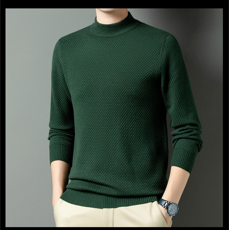 Herren Strukturierter Rollkragenpullover aus hochwertiger Baumwolle ModeGeist