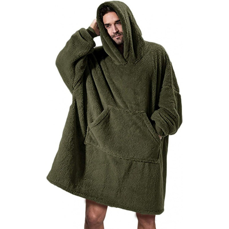 Damen oversize Fleece-Hoodie mit Kängurutasche und Kapuze ModeGeist