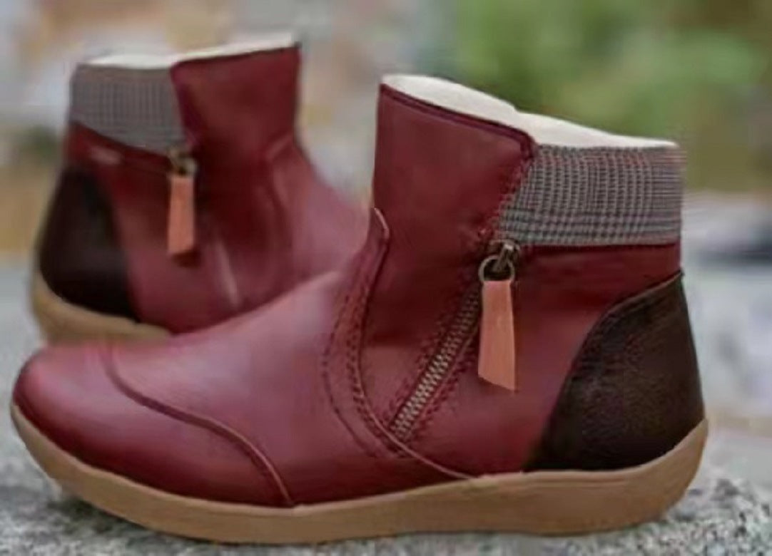 Damen Komfortable Stiefeletten mit modischem Reißverschluss und ergonomischer Sohle ModeGeist