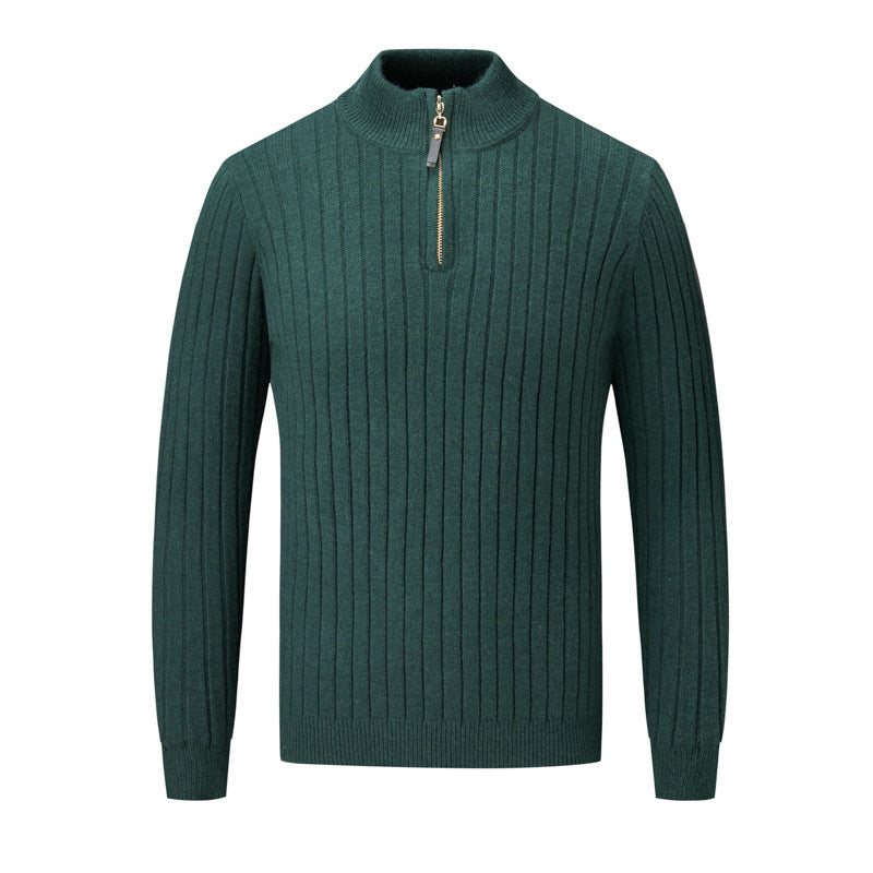 Herren Pullover mit modernem Stehkragen und ergänzendem Reißverschluss ModeGeist