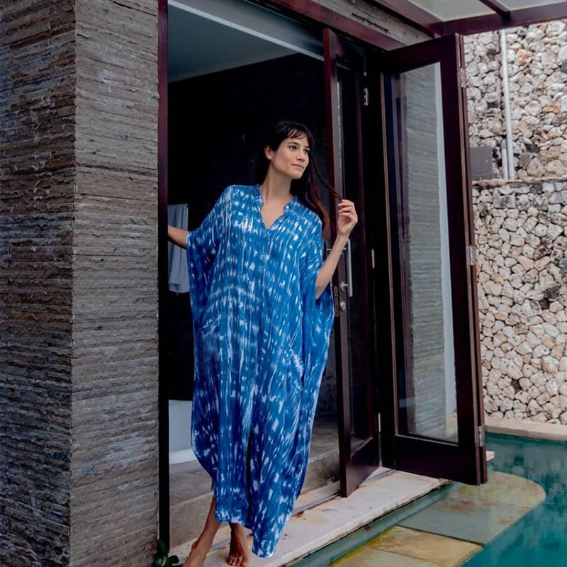 Modischer Kaftan für Damen mit Knöpfen und Seitentaschen