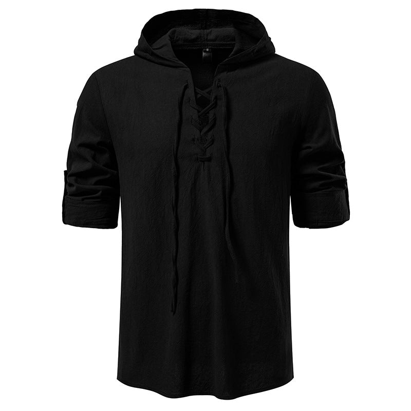 Herren lässiges Kapuzenshirt mit modernes Schnürdesign ModeGeist